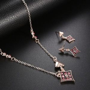 Square Pendant Necklace & Earrings